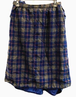 Vintage Pendleton Wool Plaid Midi Skirt Size 16 Pleated Blue Green USA
